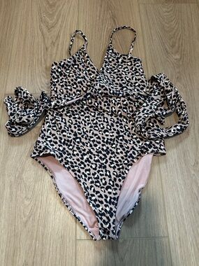 Aside Leopard Print One-Piece Swimsuit